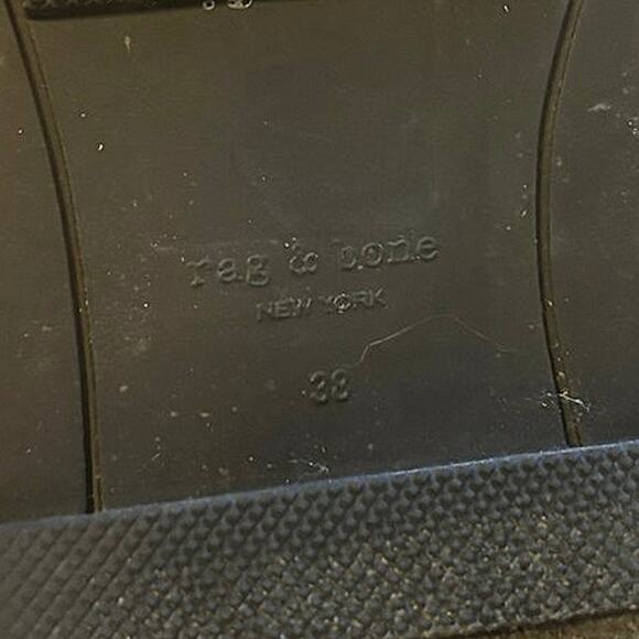 Rag & Bone Ansel Lace-Up Rain Boots Black and Red EUC Size 38 - Picture 8 of 9